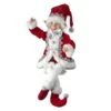17" Red, Silver, & White Bendable Fabric Elf