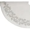 52" White & Silver Beaded Filigree Tree Skirt