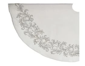 52" White & Silver Beaded Filigree Tree Skirt 1 52" White & Silver Beaded Filigree Tree Skirt