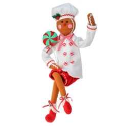 28" Red & White Gingerbread Chef