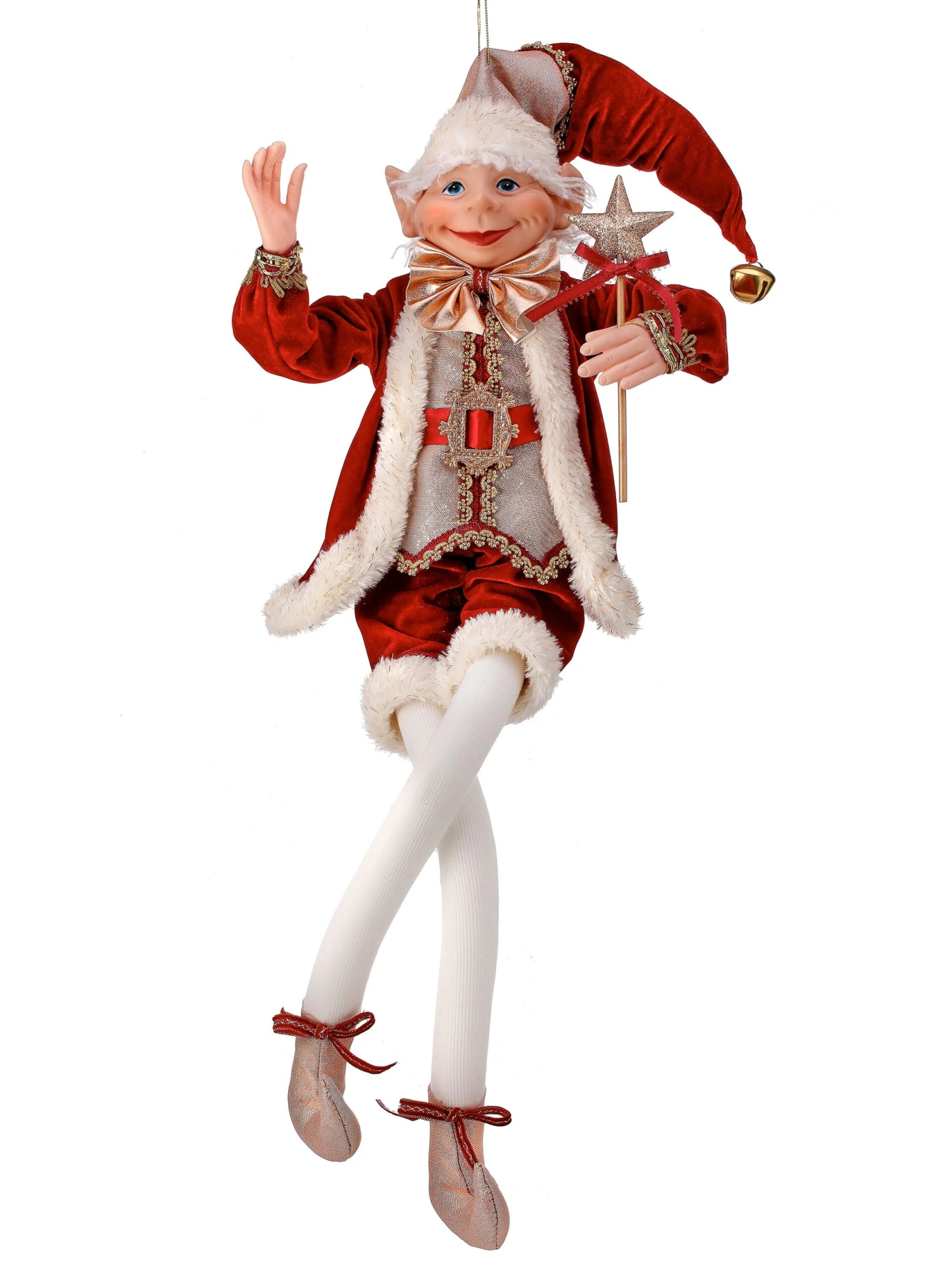 30" White & Burgundy Gilded Elf 1 30" White & Burgundy Gilded Elf