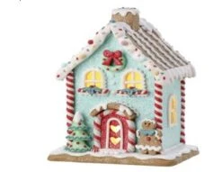 8.5" Sweets Blue Gingerbread House