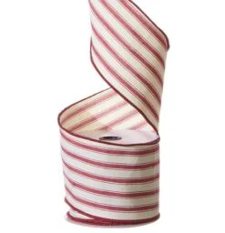 4" X 10 YD Peppermint Striped Ribbon