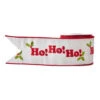 4" X 10 YD Ho Ho Ho Embroidered Ribbon