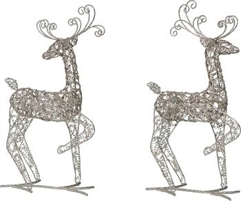 22" Standing Metal Reindeer Assorted Set Of 2 1 22" Standing Metal Reindeer Assorted Set Of 2