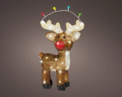 19" 48 LED Cool White Battery Operated Outdoor Reindeer Acrylic
