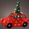 15" Acrylic Red Car With Christmas Tree 80LED