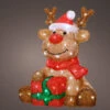 17.5" Reindeer With Santa Hat & Gift Box 80LED