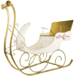 Mark Roberts 64" X 51" White & Gold Santa's Sleigh