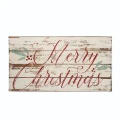 16" Retro Wood Merry Christmas Sign