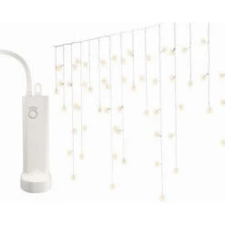 23 FT Warm White 192 LED Icicle 8 Function Twinkle Battery Operated