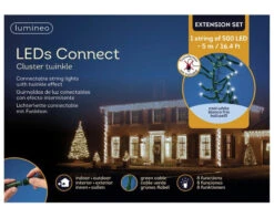 16 FT Cluster Extension Set Cool White With 1 String Of 500 LED Lights 5 16 FT Cluster Extension Set Cool White With 1 String Of 500 LED Lights -Christmas Decoration Shop 8718533974034WEB