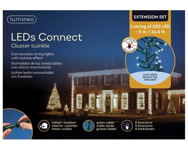 16 FT Cluster Extension Set Cool White With 1 String Of 500 LED Lights 3 16 FT Cluster Extension Set Cool White With 1 String Of 500 LED Lights - Image 3