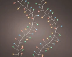 20 FT Compact 480 Micro LED Multicolor Silver Wire 8 Function Twinkle