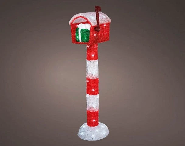 3 FT 60 LED Cool White Battery Operated Outdoor Red Mailbox Acrylic 1 3 FT 60 LED Cool White Battery Operated Outdoor Red Mailbox Acrylic