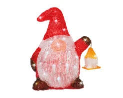 12" 40 LED Cool White Battery Operated Outdoor Gnome Acrylic