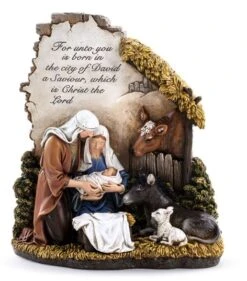 16" Holy Family With Animals