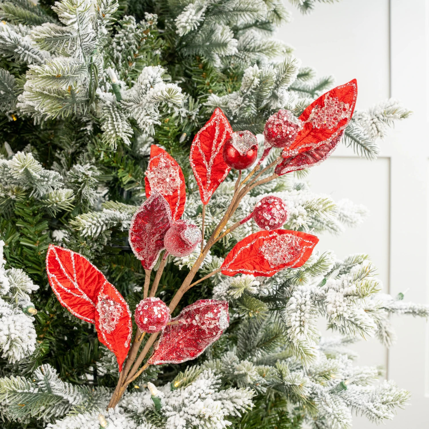 30" Icy Mini Pomegranate Leaf Spray Set Of 6 2 30" Icy Mini Pomegranate Leaf Spray Set Of 6 - Image 2