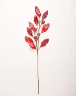 30" Icy Mini Pomegranate Leaf Spray Set Of 6